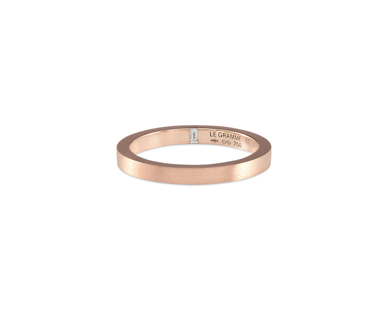 2mm ribbon ring with diamond la 5g